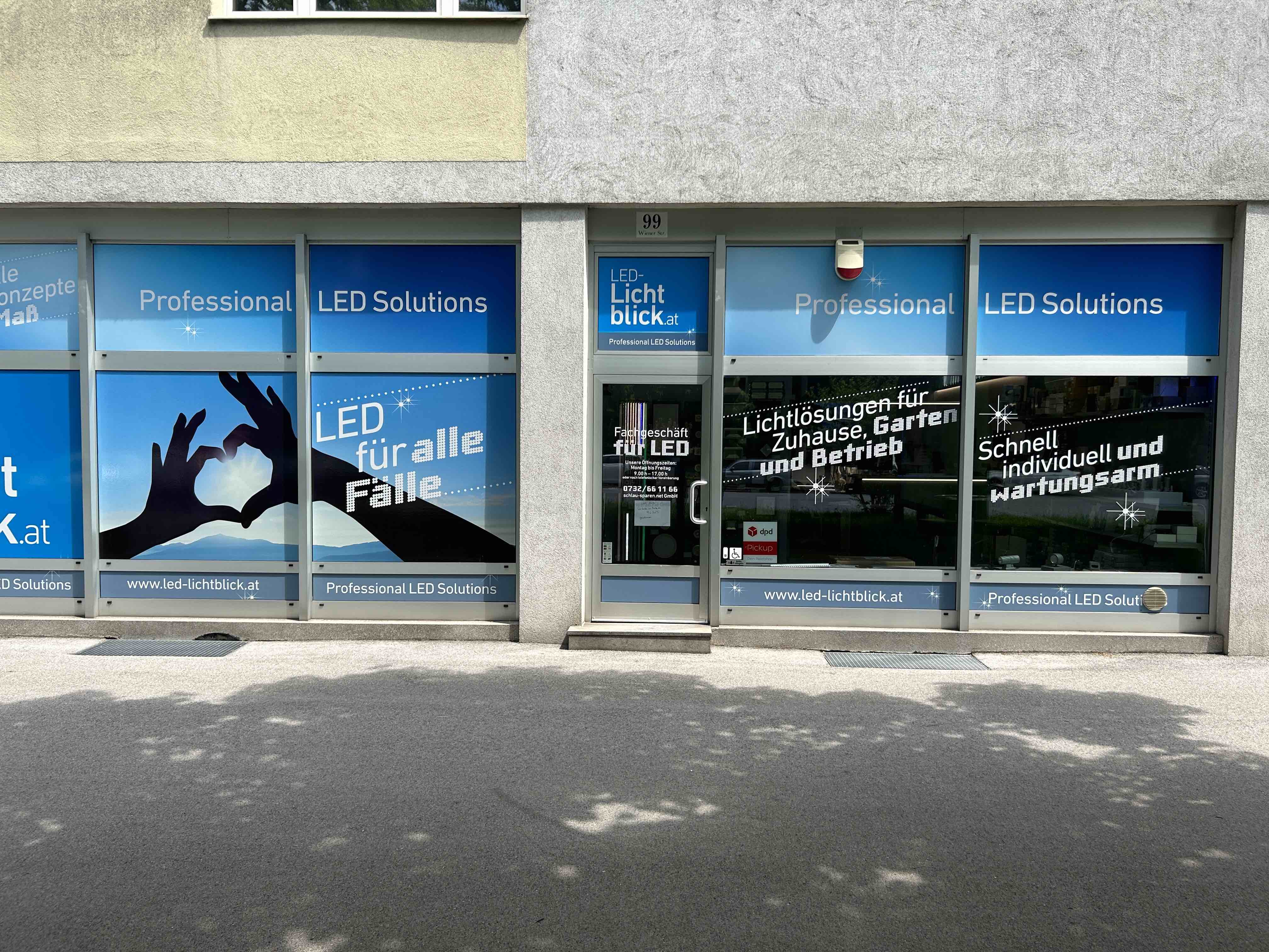 Led-Lichtblick, Wienerstrasse in Linz