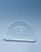 14cm Crystal Half Moon mounted on an Aluminium Base