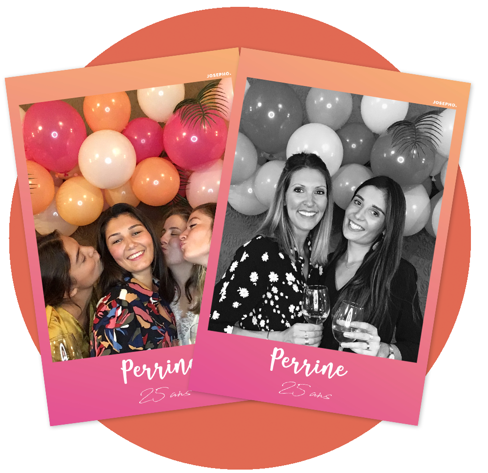 Photos imprimees par un photomaton qui sont personnalisees pour un anniversaire