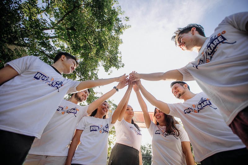 Collaborateurs pendant un team building