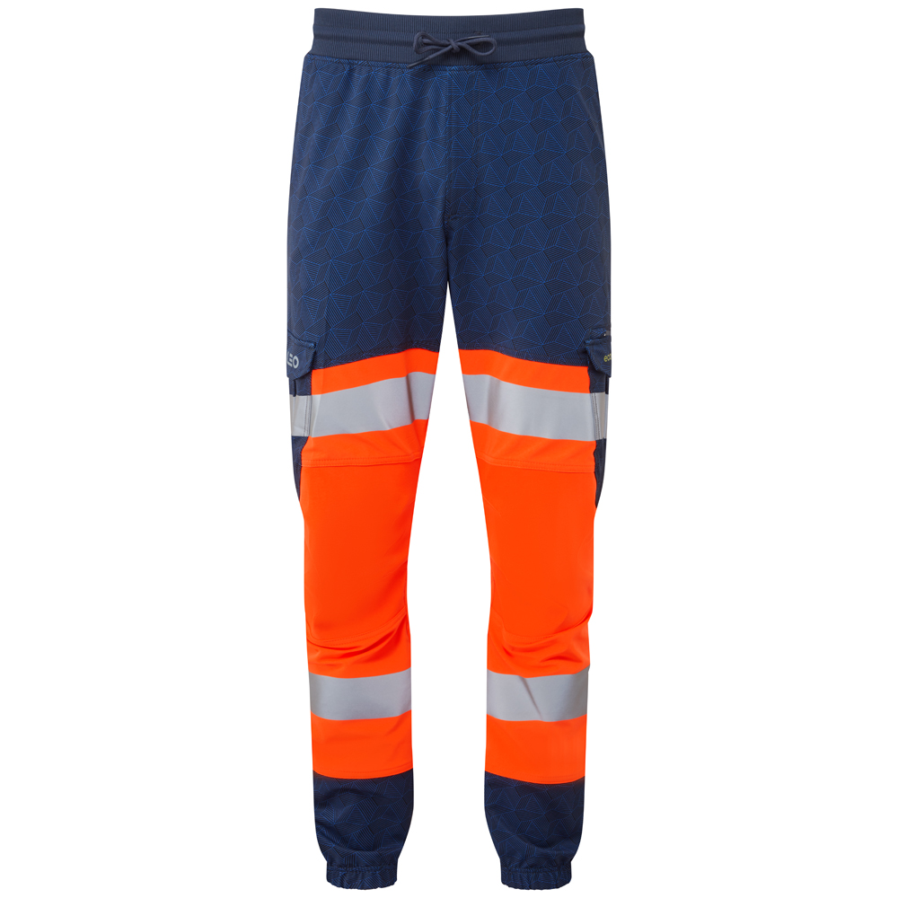 hv orange/navy print