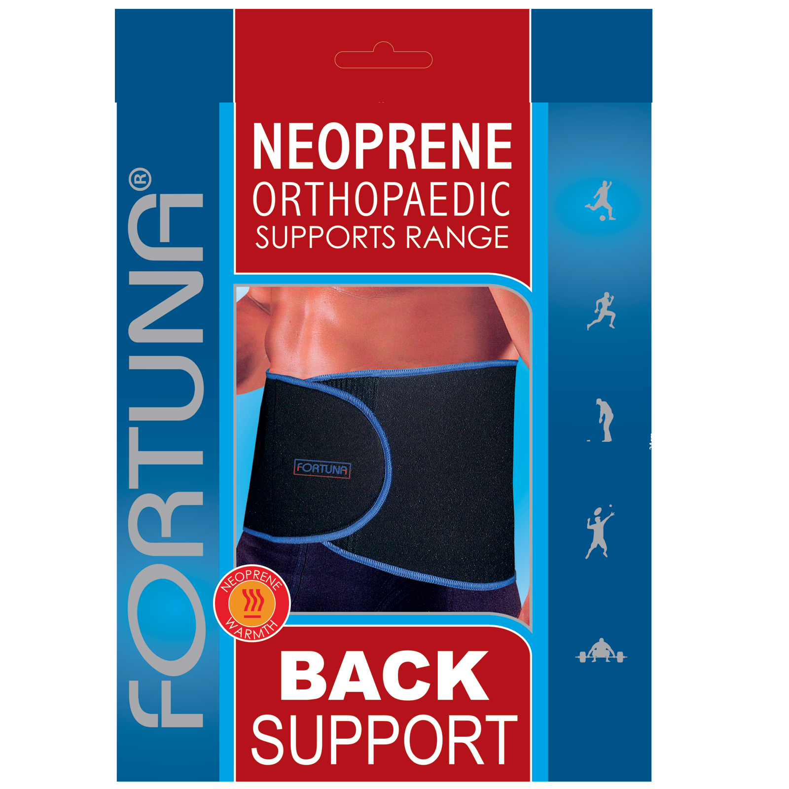 Precision Training Neoprene Back Brace - Small/Medium Black/Red With Support Stays