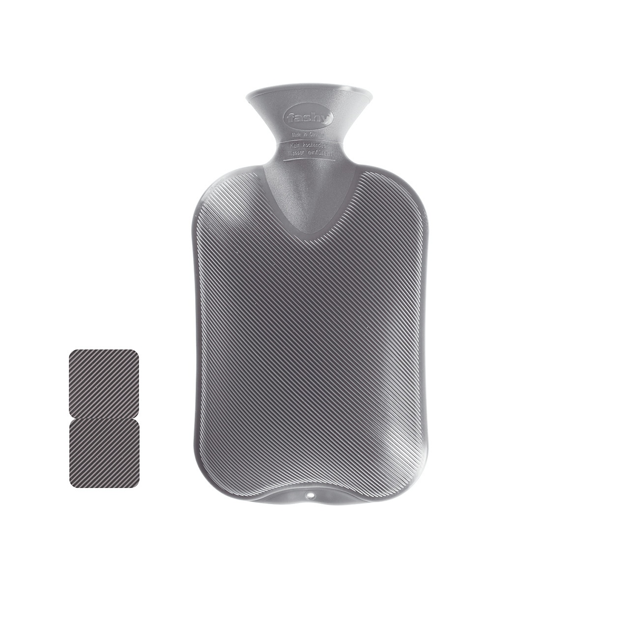 Fashy 2L Hot Water Bottle Double Rib Anthracite