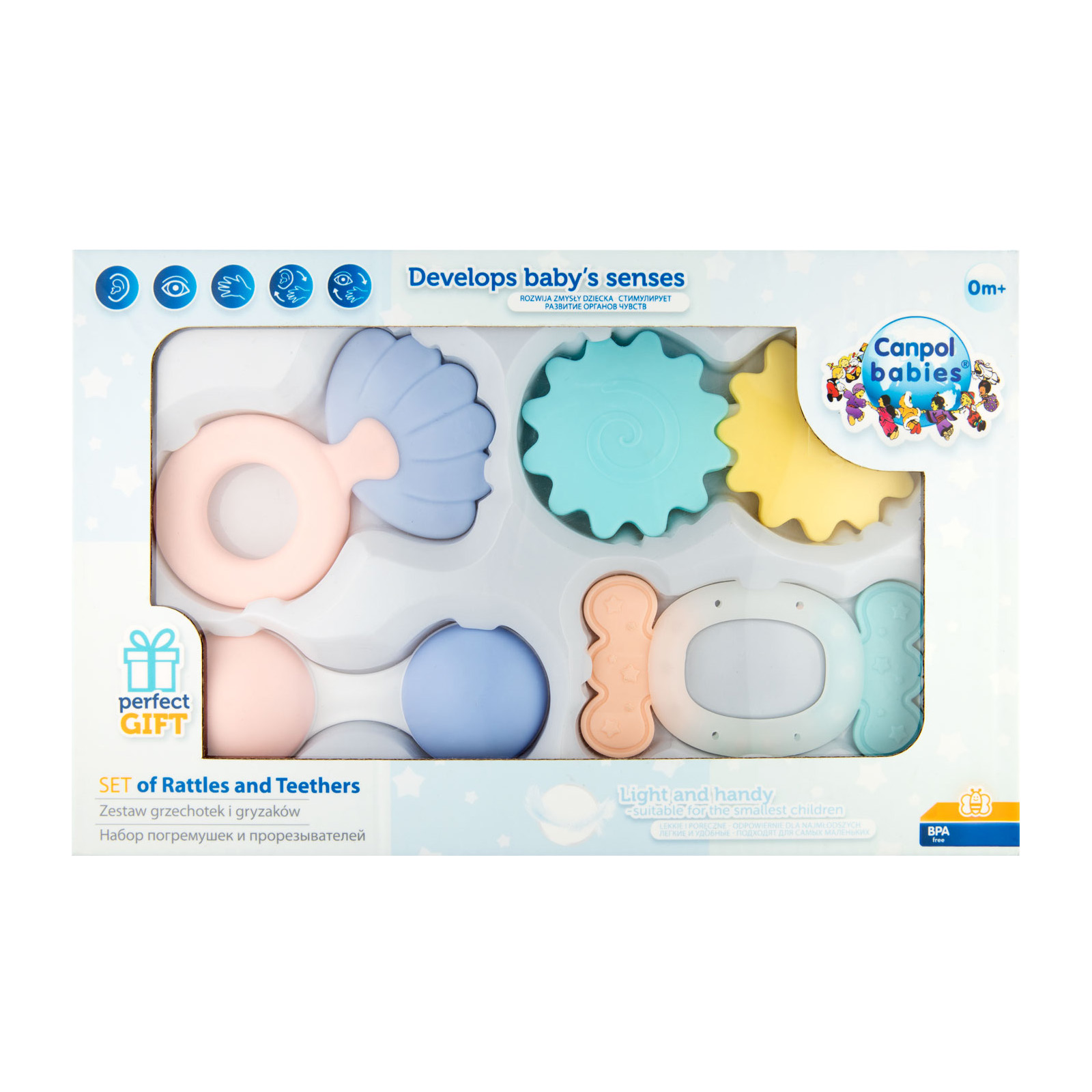 Canpol babies First Rattles and Teethers Set Pastel