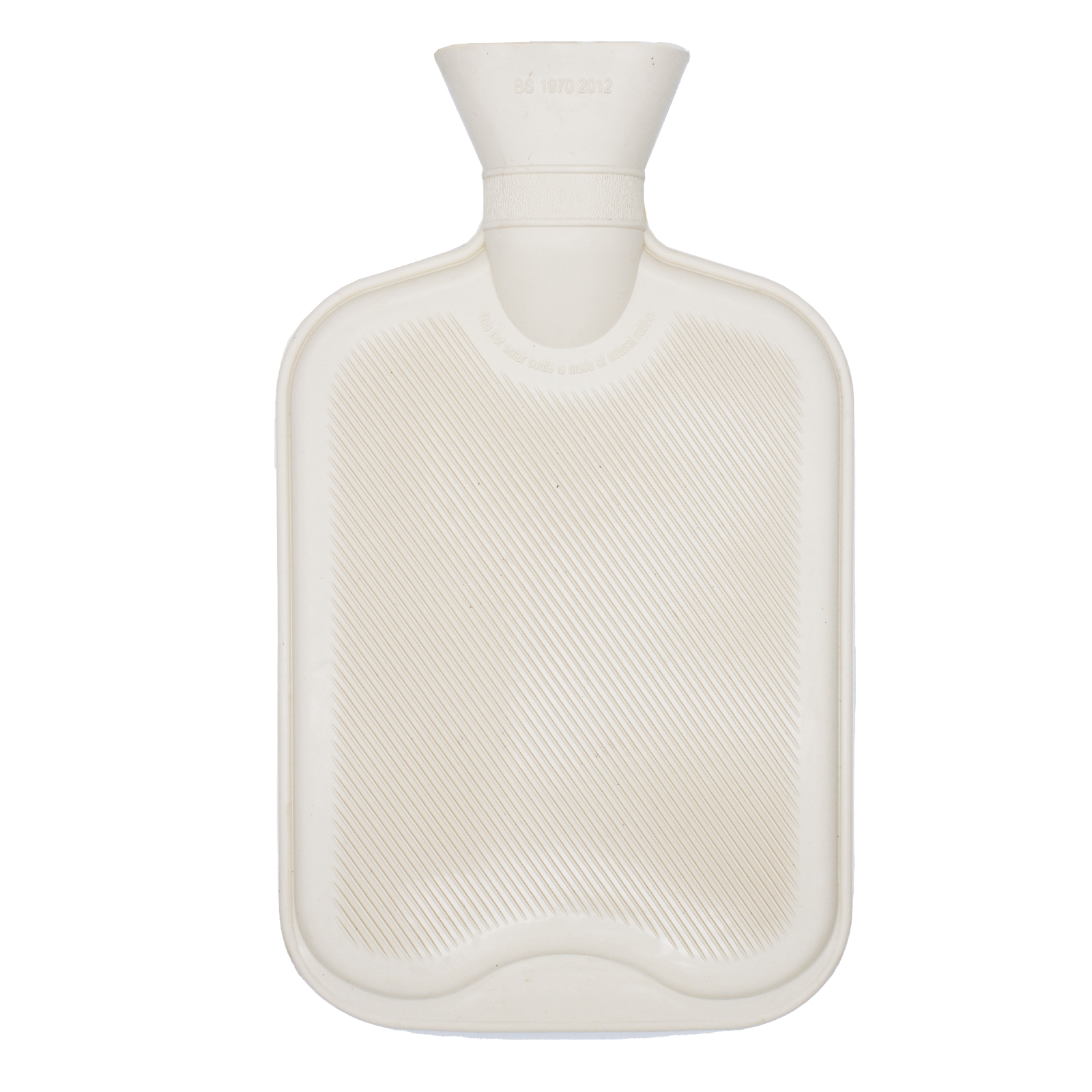Hot Water Bottle Plain Double Ribbed Cream