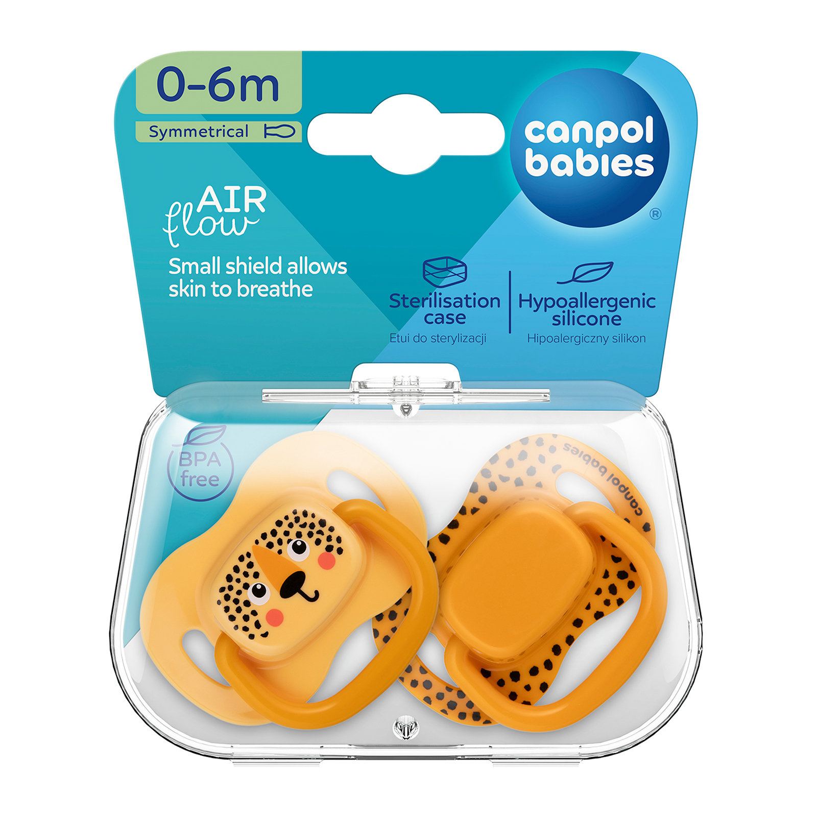 Canpol babies Soother 0-6m BabiesBoo orange 2pcs