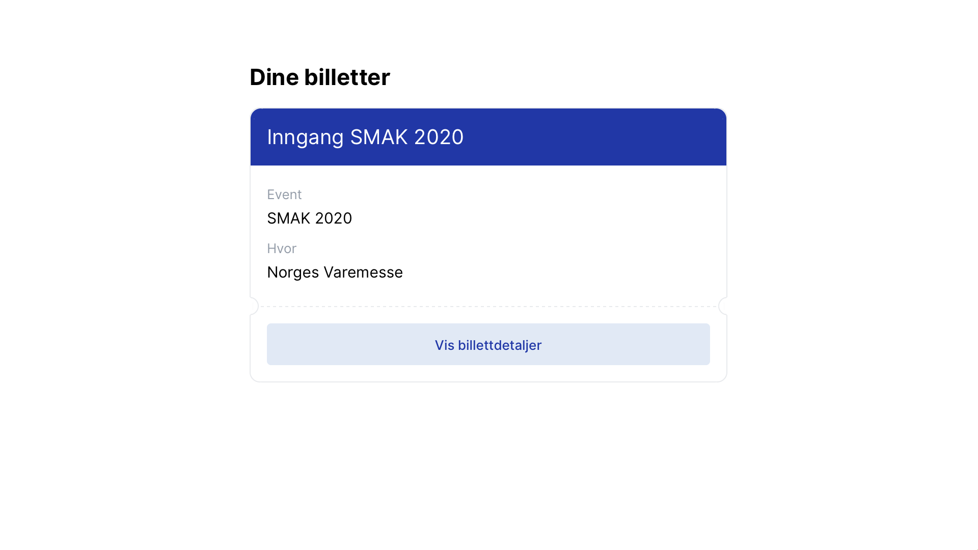 1. FINN BILLETTEN DU VIL DELE