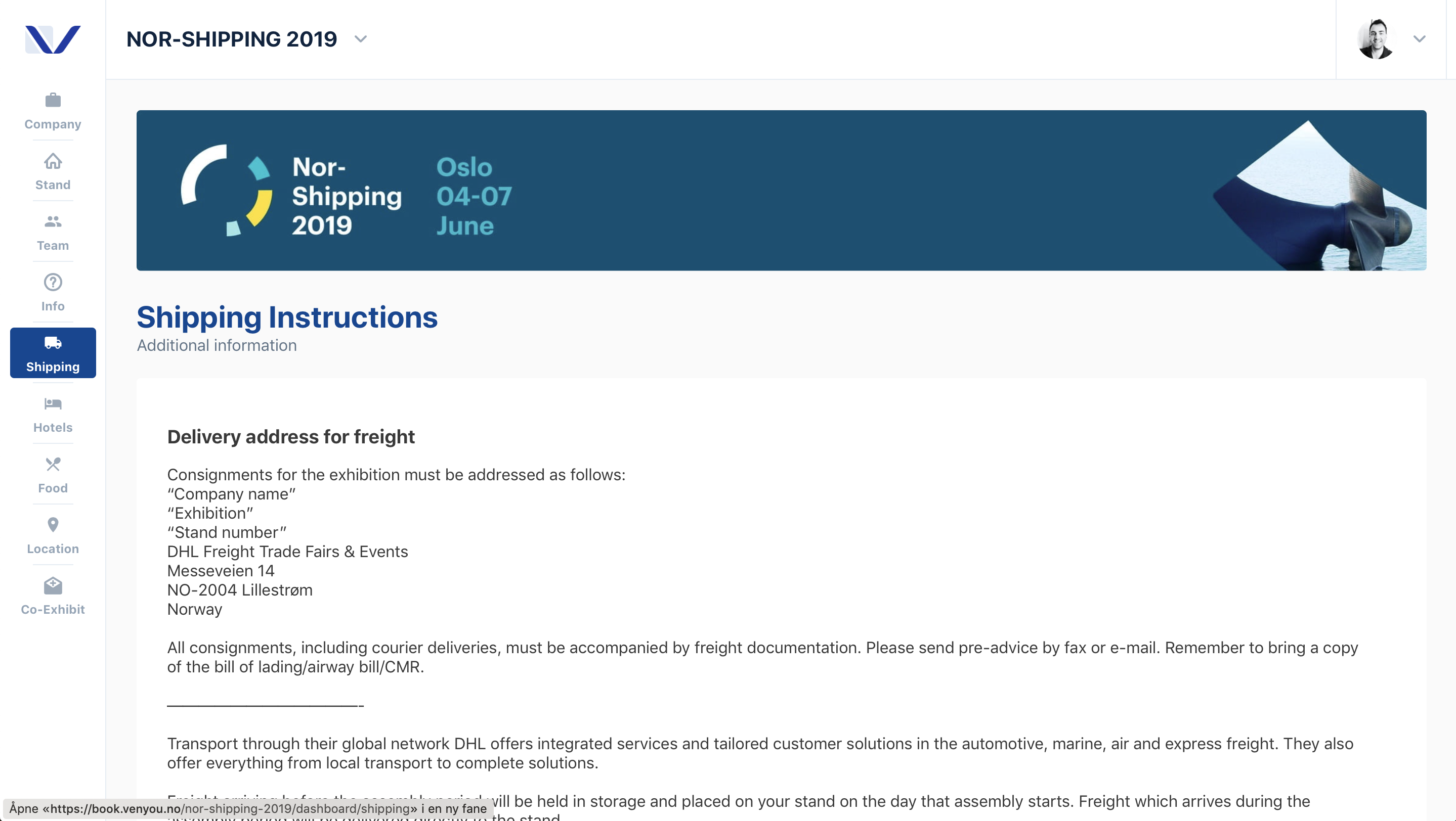 SHIPPING INSTRUCTION