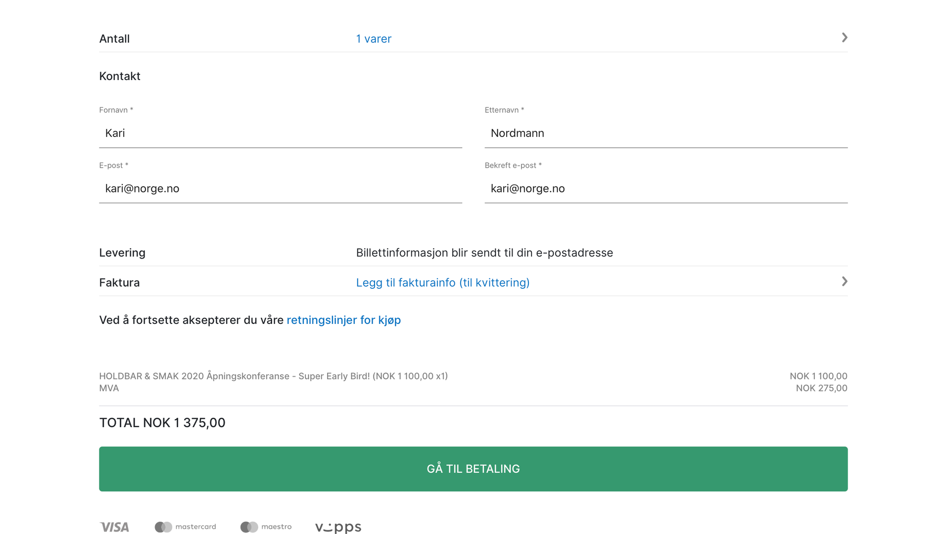 2. REGISTRERE DETALJER