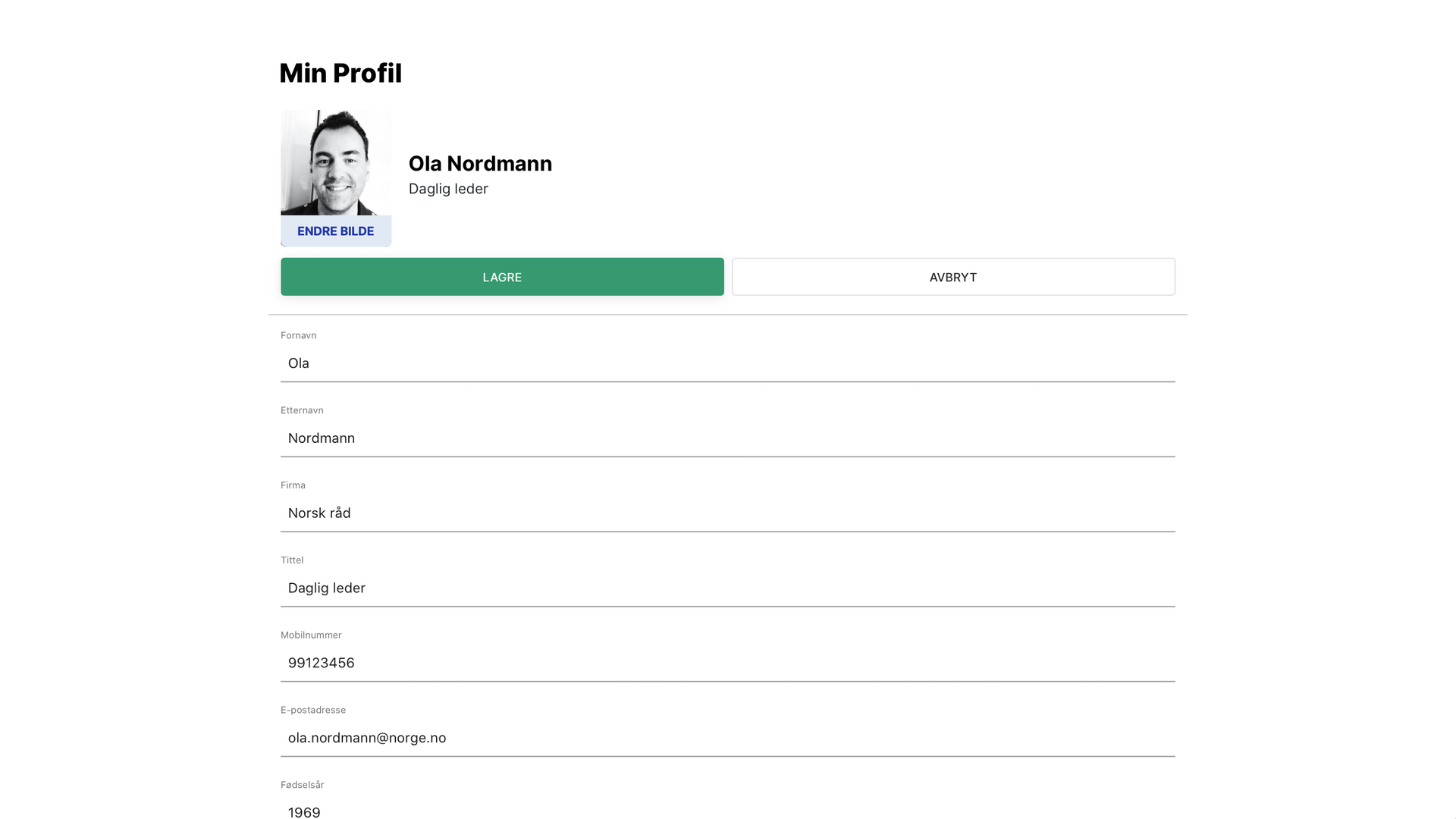 8. HUSK Å OPPDATERE DIN PROFIL
