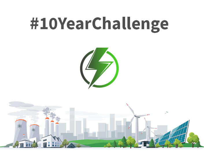 Illustration the 10 year challenge of a city