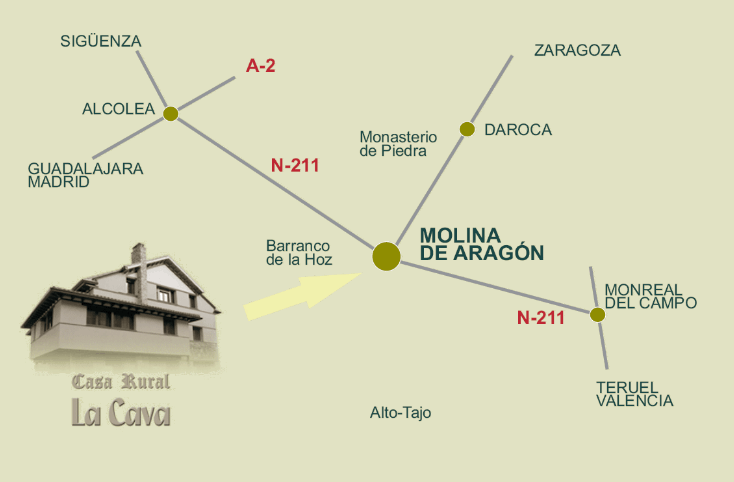 Mapa situación Casa Rural La Cava