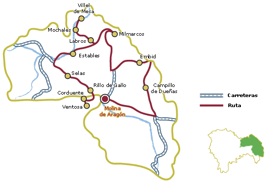 Mapa de la Ruta el Señorío de Molina