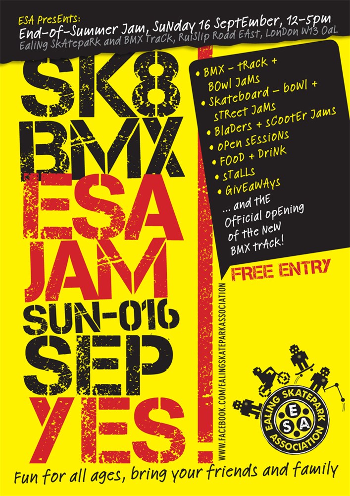ealing skatepark beginners area skatepark dedication flyer