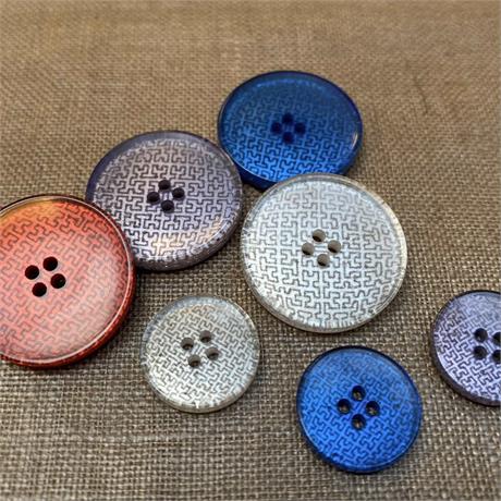 Italian Patterned 4-Hole Polyester Button Image 1