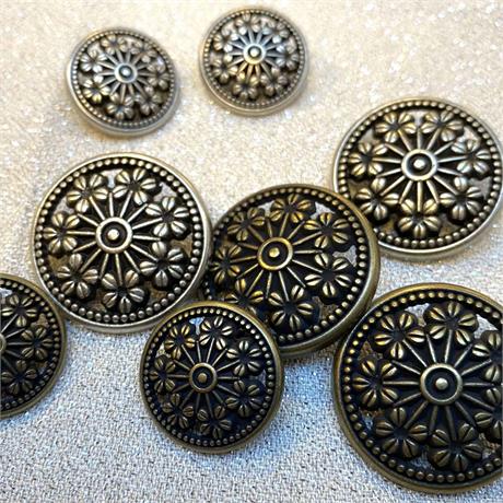 Italian Decorative Metal Shank Button Image 1