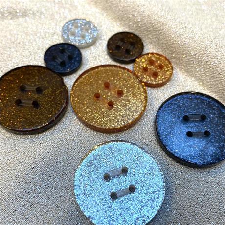 Italian Thick 4-Hole Glitter Button Image 1