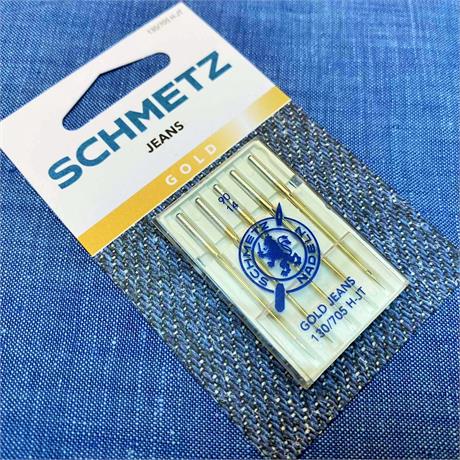 Schmetz 130/705 H-JT Gold Line Jeans #90 Machine Needles Image 1