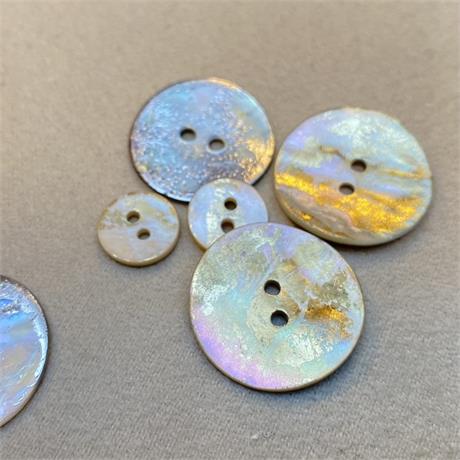 Metallic 2-Hole Pearl Shell Button Image 1
