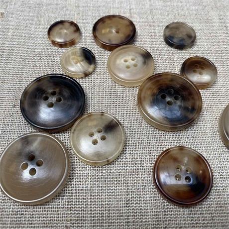 Portuguese 4-Hole Horn Coat Button Image 1