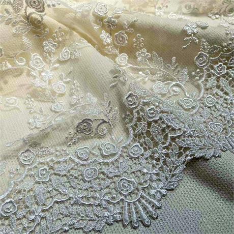 Embroidered Ivory Tulle Image 1