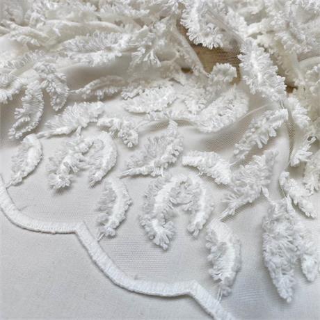 Fluffy Feather Re-Embroidered Tulle Image 1