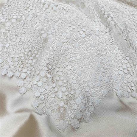 Ivory Dotted Scallopped Lace Image 1