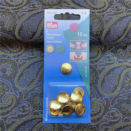 Prym 15mm Button Covering Kit On Cards Image 1