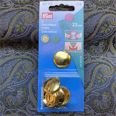 Prym 23mm Button Covering Kit On Cards Image 1