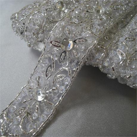 Silver and Crystal Beaded Trim Image 1