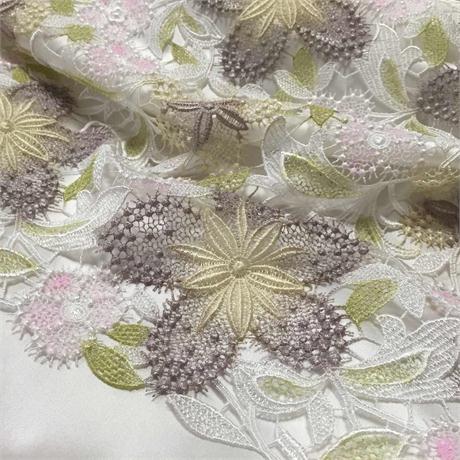 Hand Painted Pastel Guipure Image 1