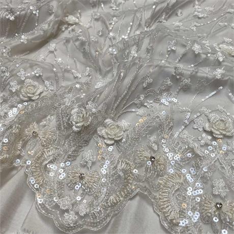 Frond Sequin Lace Image 1