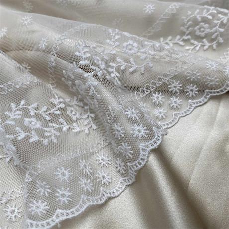 Ivory Embroidered Tulle Image 1