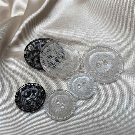 Italian Lace Backed Polyester Button Image 1
