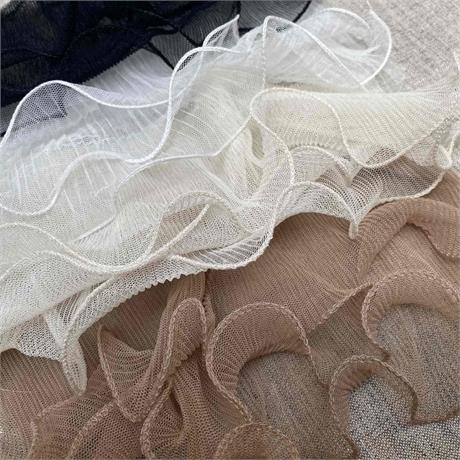 Polyester Pleated Tulle Double Frill Image 1