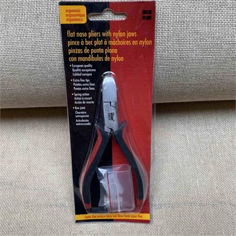 Beadsmith Super Fine Ergo Double Nylon Jaw Flatnose Pliers Image 1