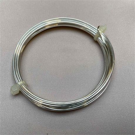 3m Coil of 1.25mm Non-Tarnish Silver Plated Coppeer Wire Image 1