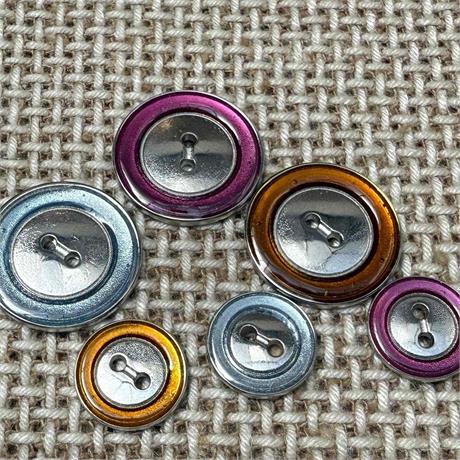 Italian 2-Hole Silver Metal Button Image 1