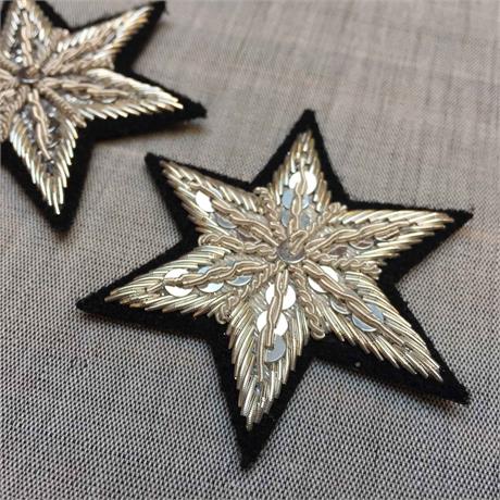 Silver Sew-On Beaded Star Motif Image 1