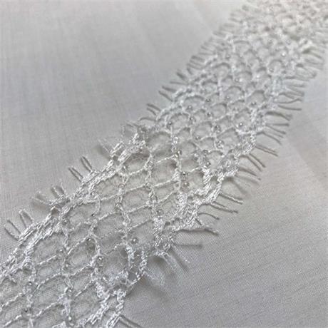 Fine French Pearl Beaded Lace Border Image 1