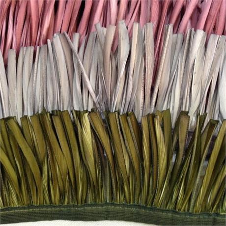 Short Stripped Goose Fringe Image 1