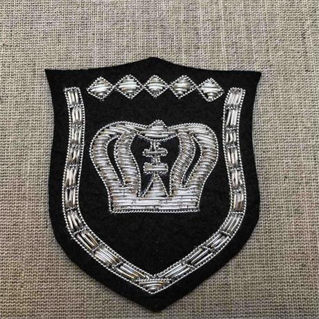 Metallic Embroidered Sew-On Badge Motif Image 1