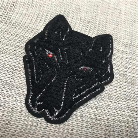 Fusible Black Velvet Wolf Motif Image 1