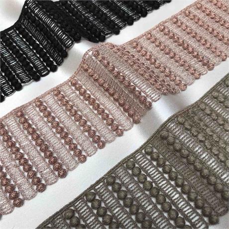 French Ball Embroidered Chainmail Trim Image 1