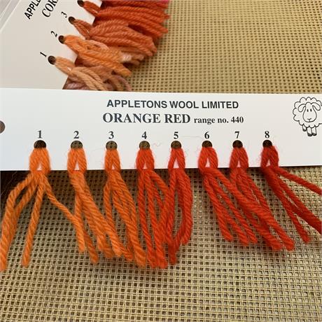 Appletons 4-ply Tapestry Wool Skein Orange Red - 10m Image 1