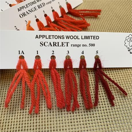 Appletons 4-ply Tapestry Wool Skein Scarlet - 10m Image 1