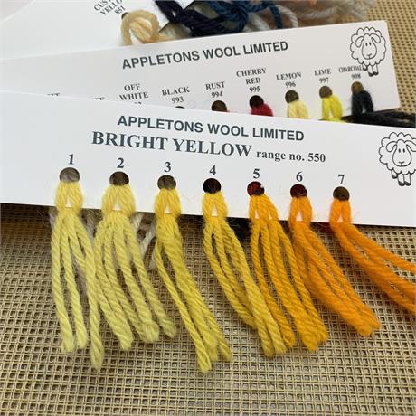 Appletons 4-ply Tapestry Wool Skein Bright Yellow - 10m Image 1