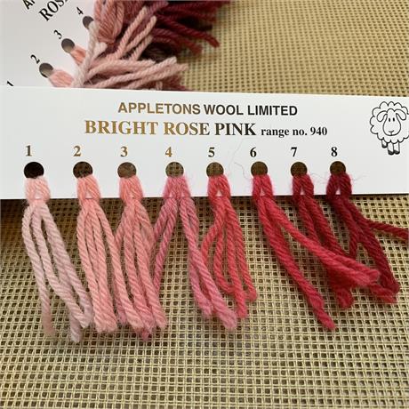 Appletons 4-ply Tapestry Wool Skein Bright Rose Pink - 10m Image 1