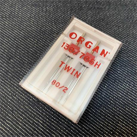 Organ Type 705H/130 ZWI Universal Twin Needles 2pk - #80 2mm Image 1
