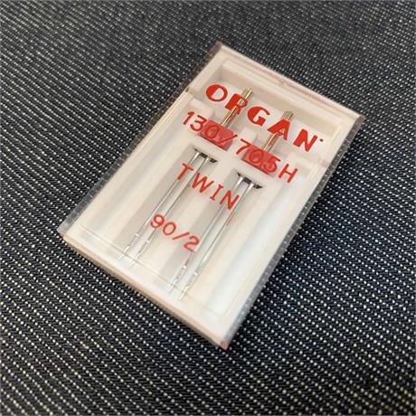 Organ Type 705H/130 ZWI Universal Twin Needles 2pk - #90 2mm. Image 1